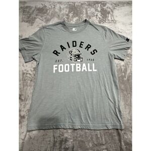 Raiders x Starters T-Shirt Men's Size Large Gray Football NFL Short Sleeve EUC
